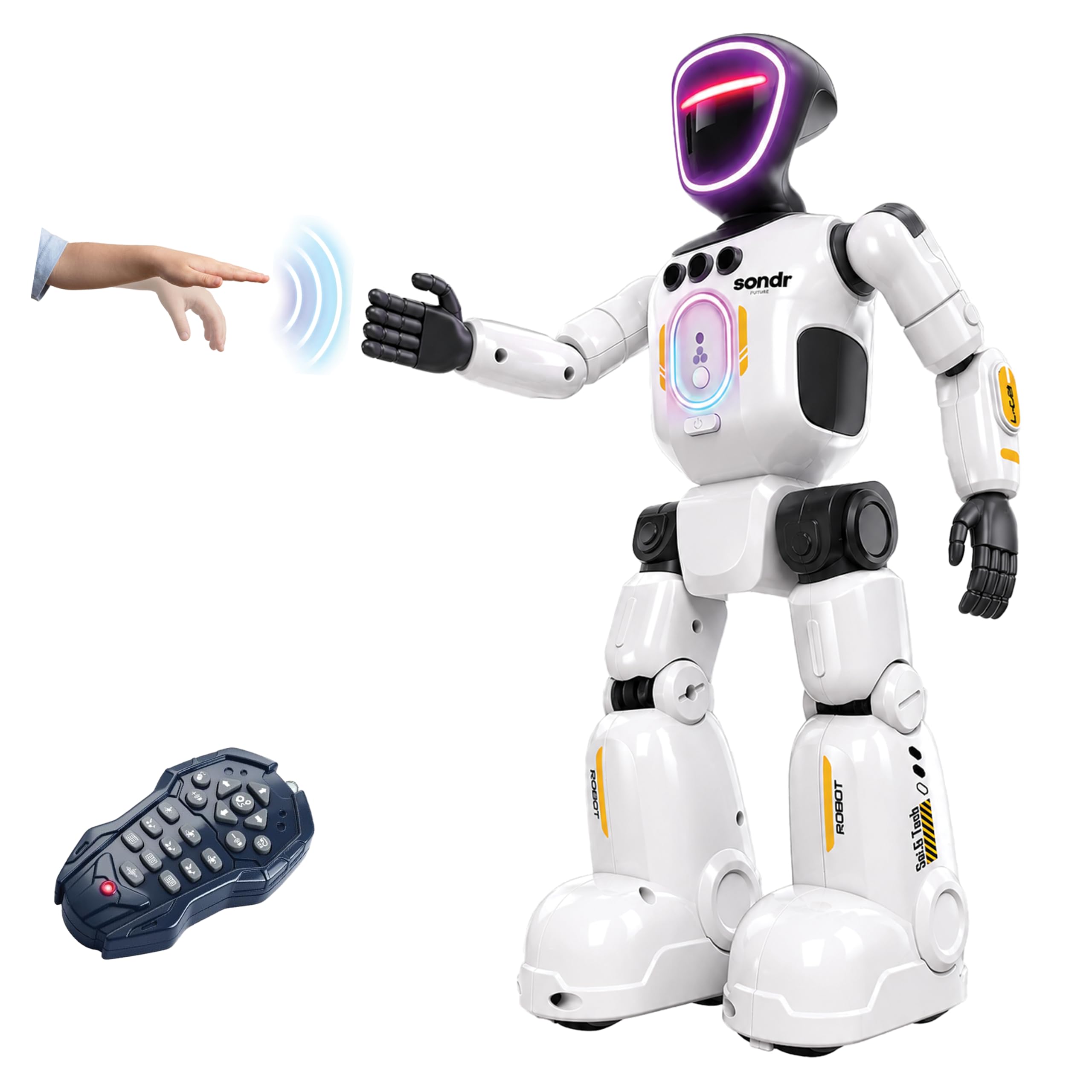 PhotonSplash RC Robot for Kids, Voice Record, Colour-Changing LED & Gesture
