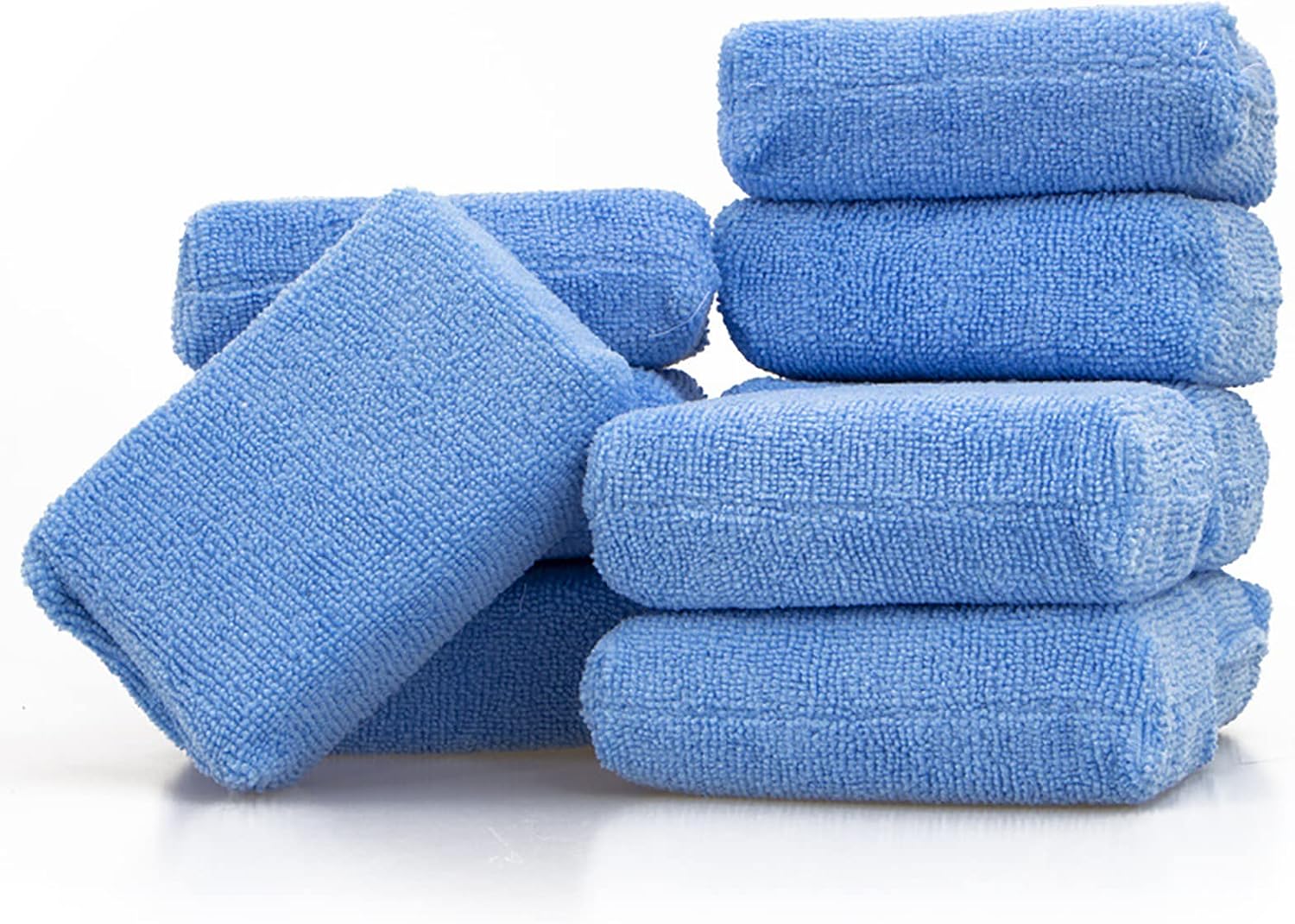 Fasmov 12 Pack Premium Grade Microfiber Applicator Pad, Microfiber Sponge, Car Wash Pads, Cleaning Pads, Blue
