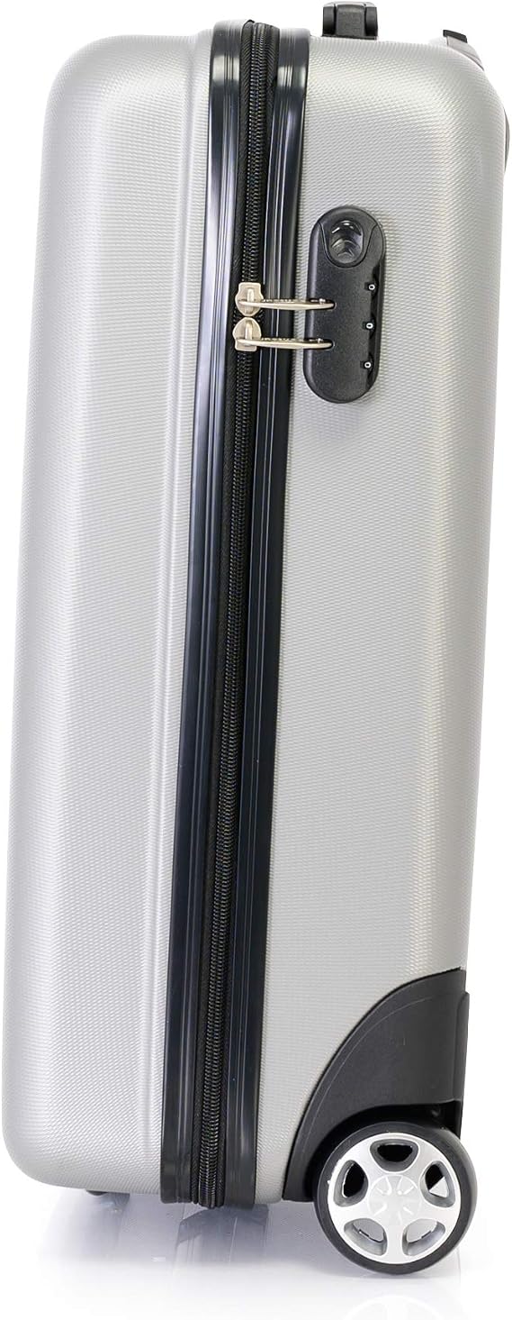 BONTOUR Cabinone Wizzair Equipaje De Mano 40x30x20 Cm, Carro De 2 Ruedas  Debajo del Asiento Maleta De Equipaje De Cabina (Plata, M: 55x38x20cm) :  Amazon.es: Equipaje