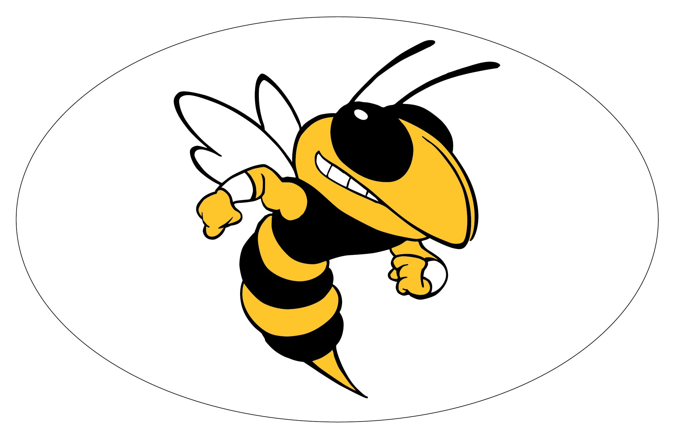 R and R Imports, Inc Gatesville High School Hornets Texas Sports Team 9” x 14” Jumbo Oval Mascot Magnet