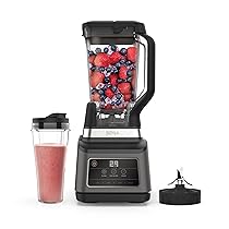 Ninja Frullatore 2 in 1, 1200 W, caraffa 2,1L, tazza 700ml, 3 programmi Auto-iQ: Blend, Max Blend, Crush, 4 impostazioni manuali, lavabile in lavastoviglie, nero, BN750EU