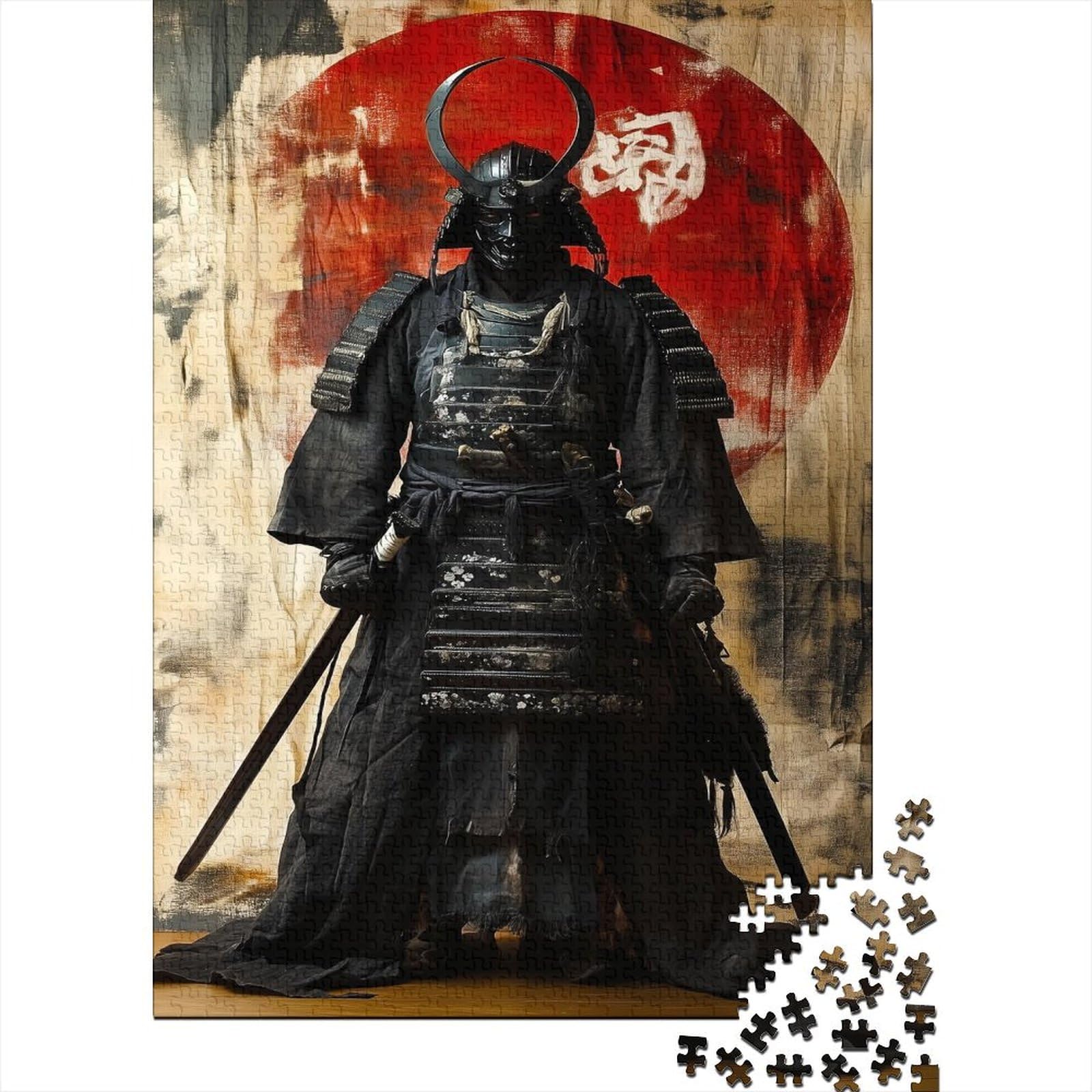 1000 Piece Jigsaw Puzzles for Adults Samurai-Japan Jigsaw Puzzle for Adults Family Decoration Wood Puzzle Birthday Party Gift Toy for Men Women Elders Seniors 1000pcs (75x50cm)