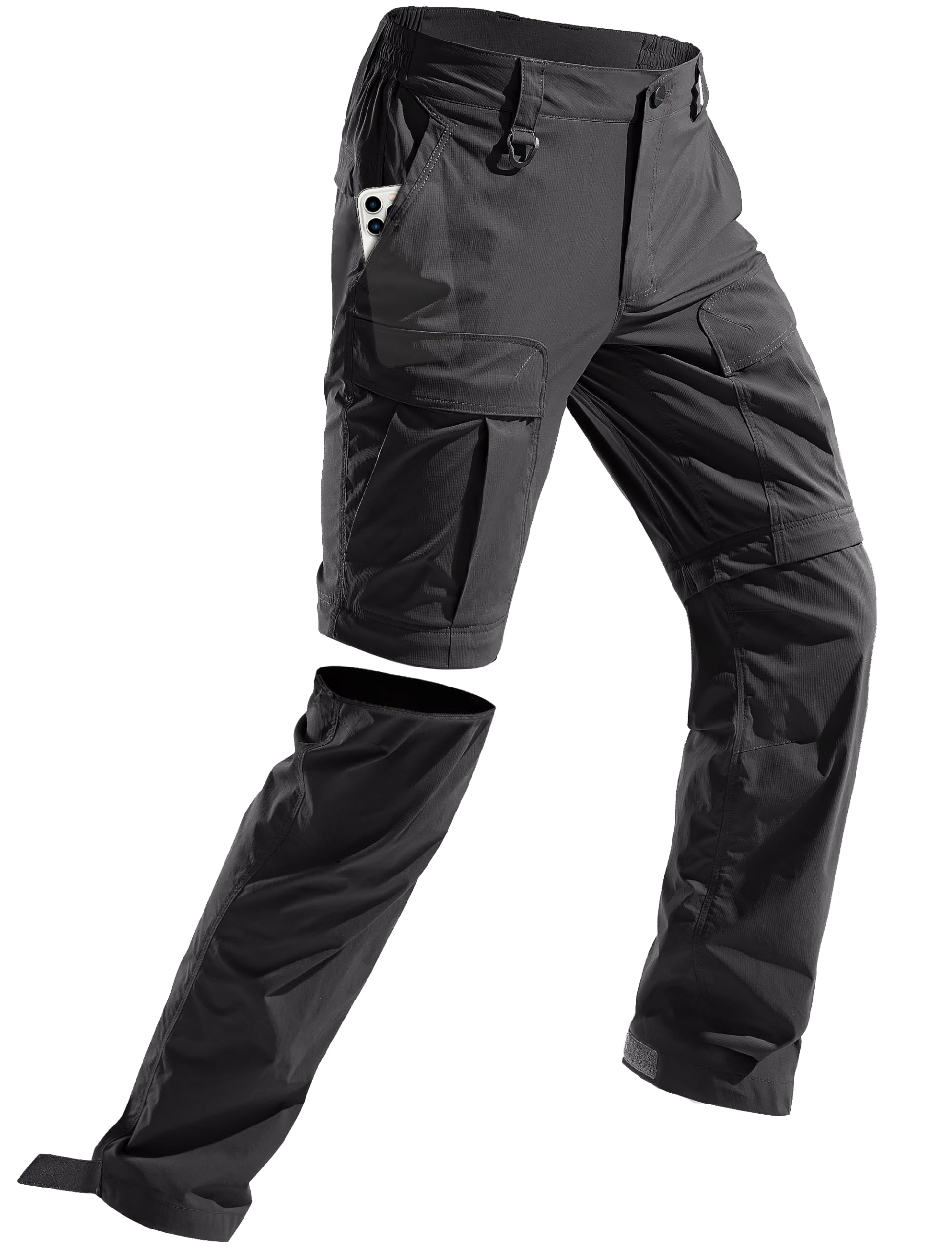 FREE SOLDIER Pantalon de Randonnée Convertible Homme Imperméable Séchage Rapide Zip-Off Cargo Pêche