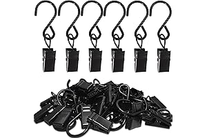 50 Pack AMZSEVEN Black Hooks for Hanging Hats