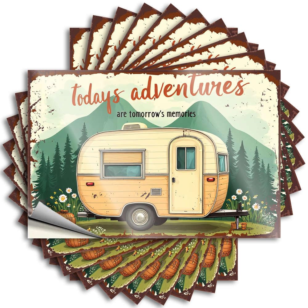 Emo Cover Decal - Today's Adventures Shape Tomorrow's Memories Unique Durable Sticker Easy Apply for Narrow Decor(12X18CM)