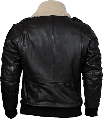 STREGA Men's Leather Bomber Aviator Jacket Top Grain New Zealand Lambskin Leather with Diamond Quilted Lining