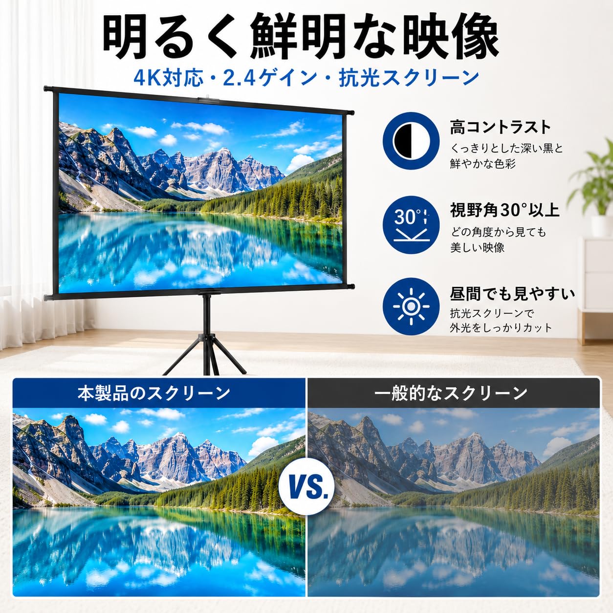Amazon | NODIBRO プロジェクター スクリーン 自立式 4K対応 軽量 携帯