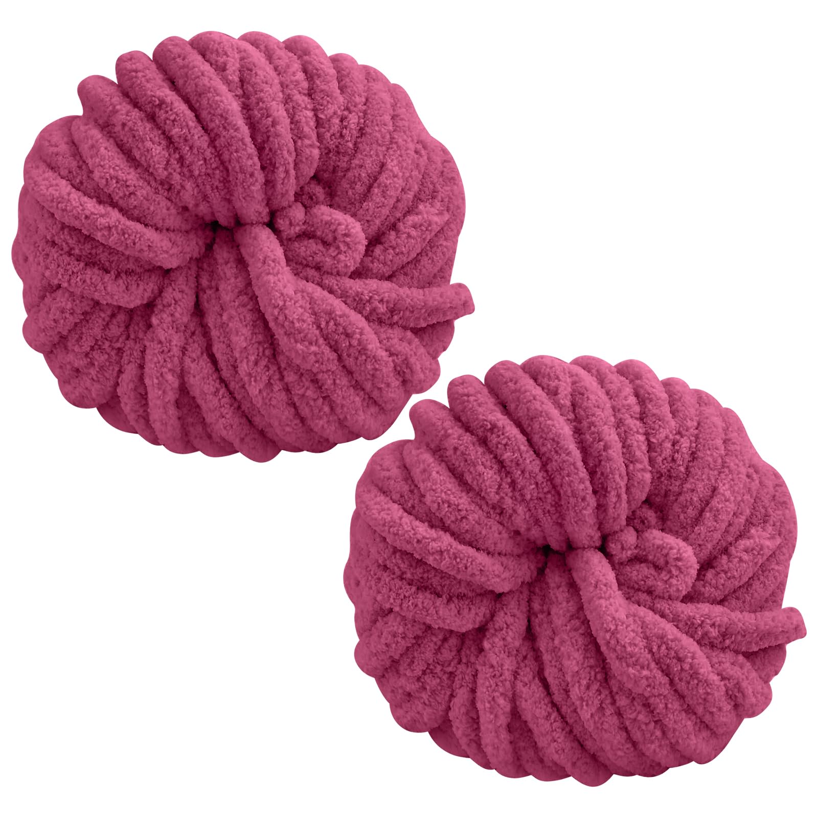 Chunky Wool Yarn 250g 2, Knitting Wool Yarn Coarse Yarn Knitting Yarn for Crochet, 2cm Soft Chunky Yarn for Yarn Projects Making Bags Hats Blankets Pillow Cushion Cat Bed (Red)
