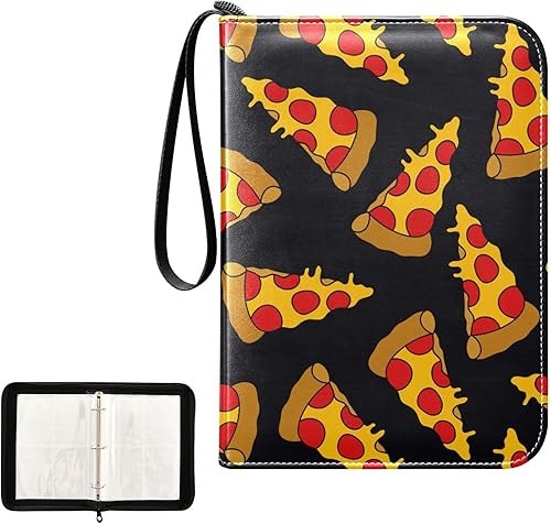 Miniatura 2 de Carpeta de 4 bolsillos para tarjetas coleccionables de pizza para tarjetas, cubierta de poliuretano, carpeta de tarjetas con cremallera con 400