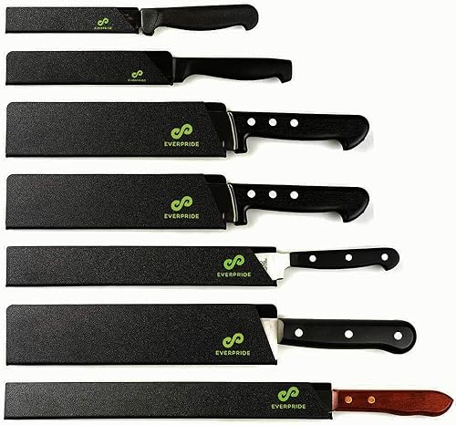 Miniatura 7 de EVERPRIDE Juego de funda para cuchillos de chef (juego de 7 piezas) protectores universales para cuchillos de chef y de cocina, duradero, sin BPA,