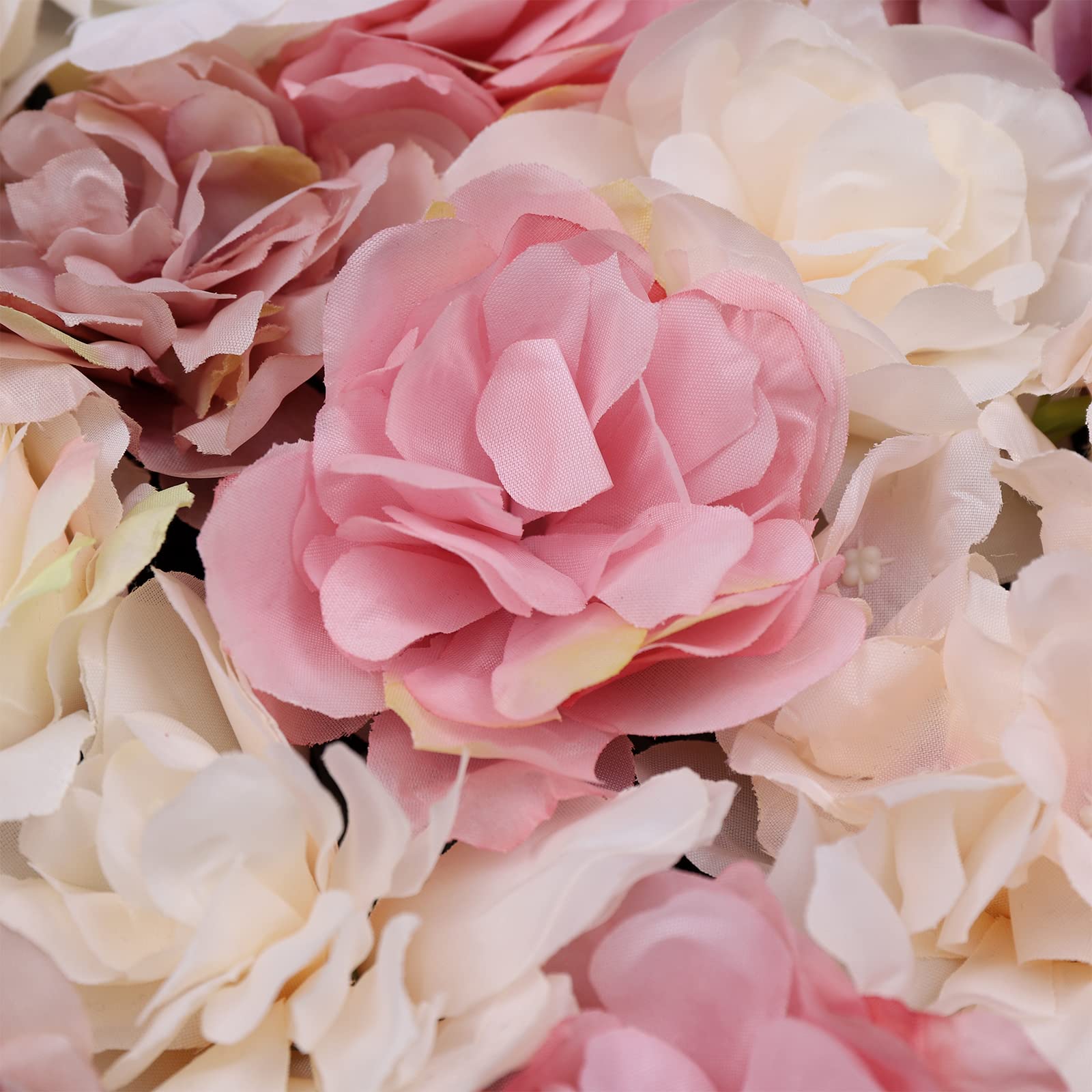 12 piezas Panel de pared de flores artificiales, pared de rosas artificiales, fondo para hogar, boda, fiesta, manualidades, decoración floral 40 x 60 cm