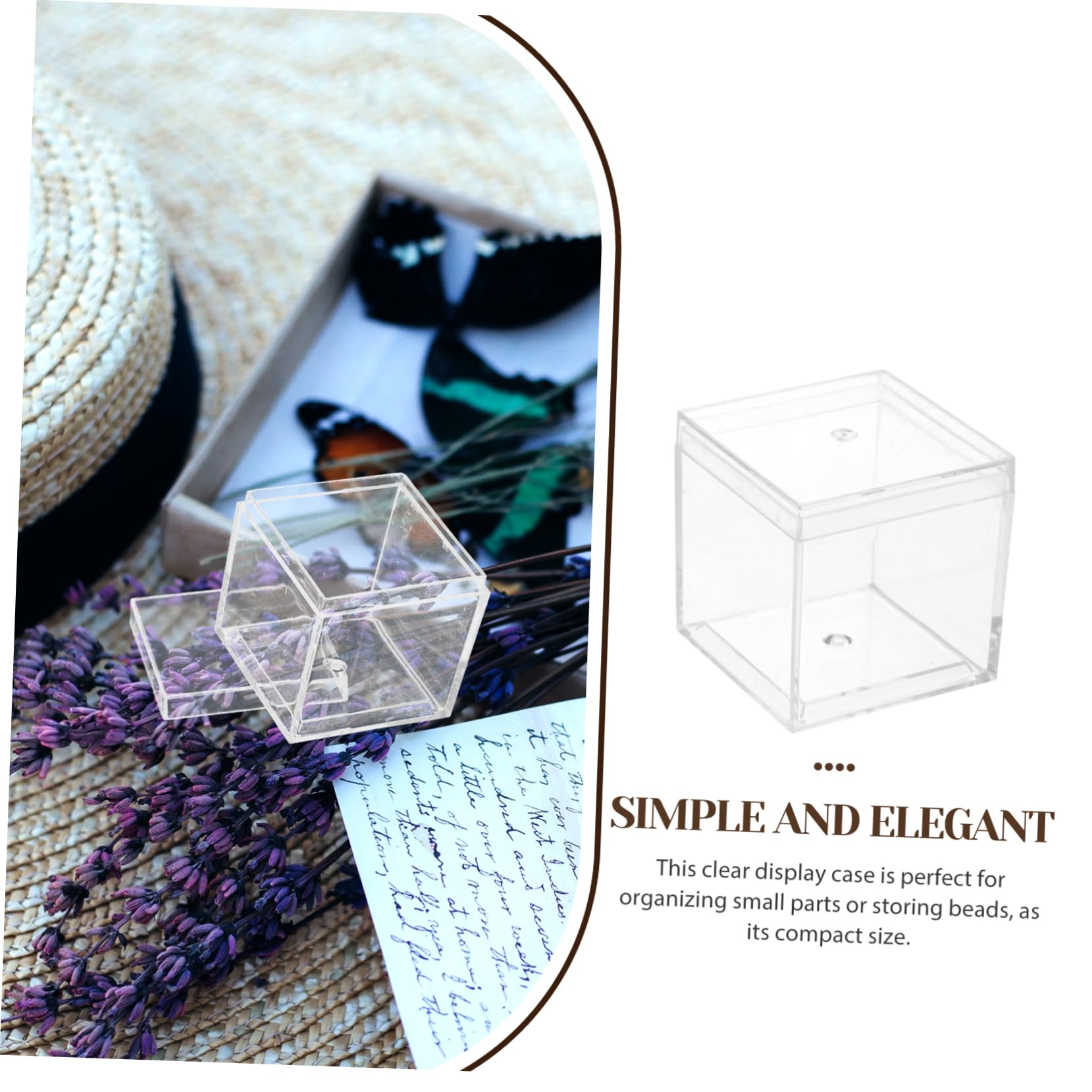 KICHOUSE Food-Grade Plastic Specimen Display Boxes 12pcs Cube Showcases 30ml Capacity for Storage