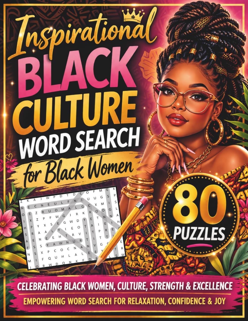 Inspirational Black Culture Word Search for Black Women: 80 Empowering Puzzles Celebrating Black Excellence, Confidence, Self-Love & Culture | ... & Relaxing Brain Games for Adults & Teens