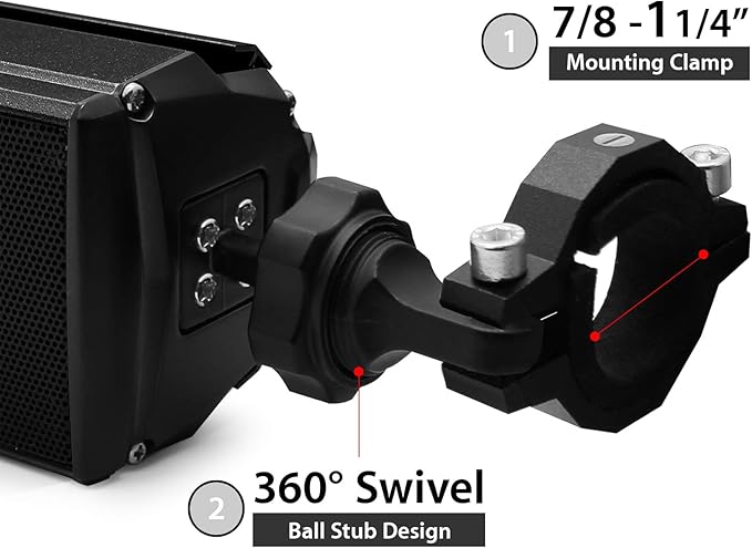 Parlantes Bluetooth para Moto GoHawk RE8, Impermeables con LED, Radio FM miniatura 8