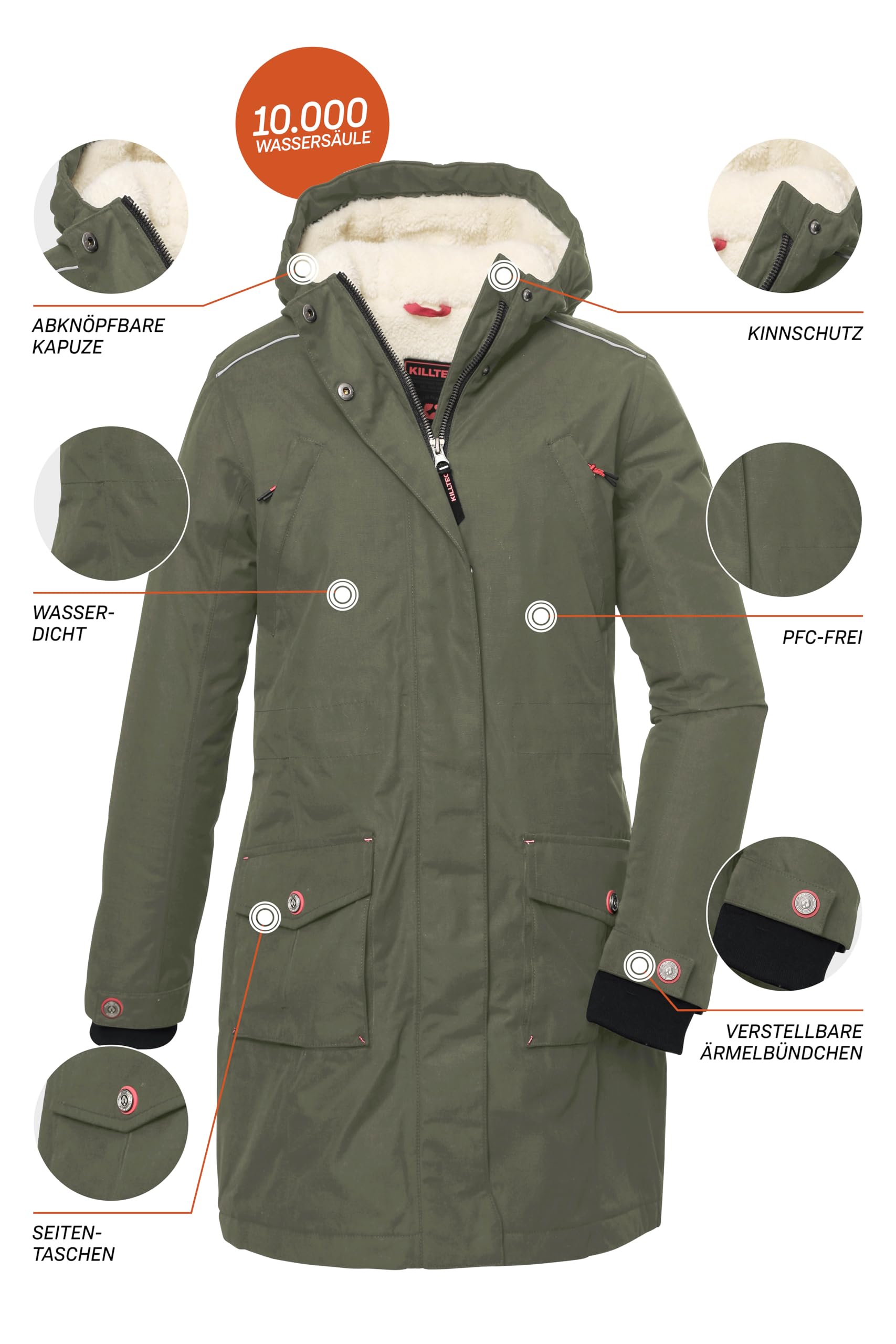 Killtec Kow 142 Grls Ct Cappotto funzionale con cappuccio/cappotto staccabile, impermeabile Girl´s