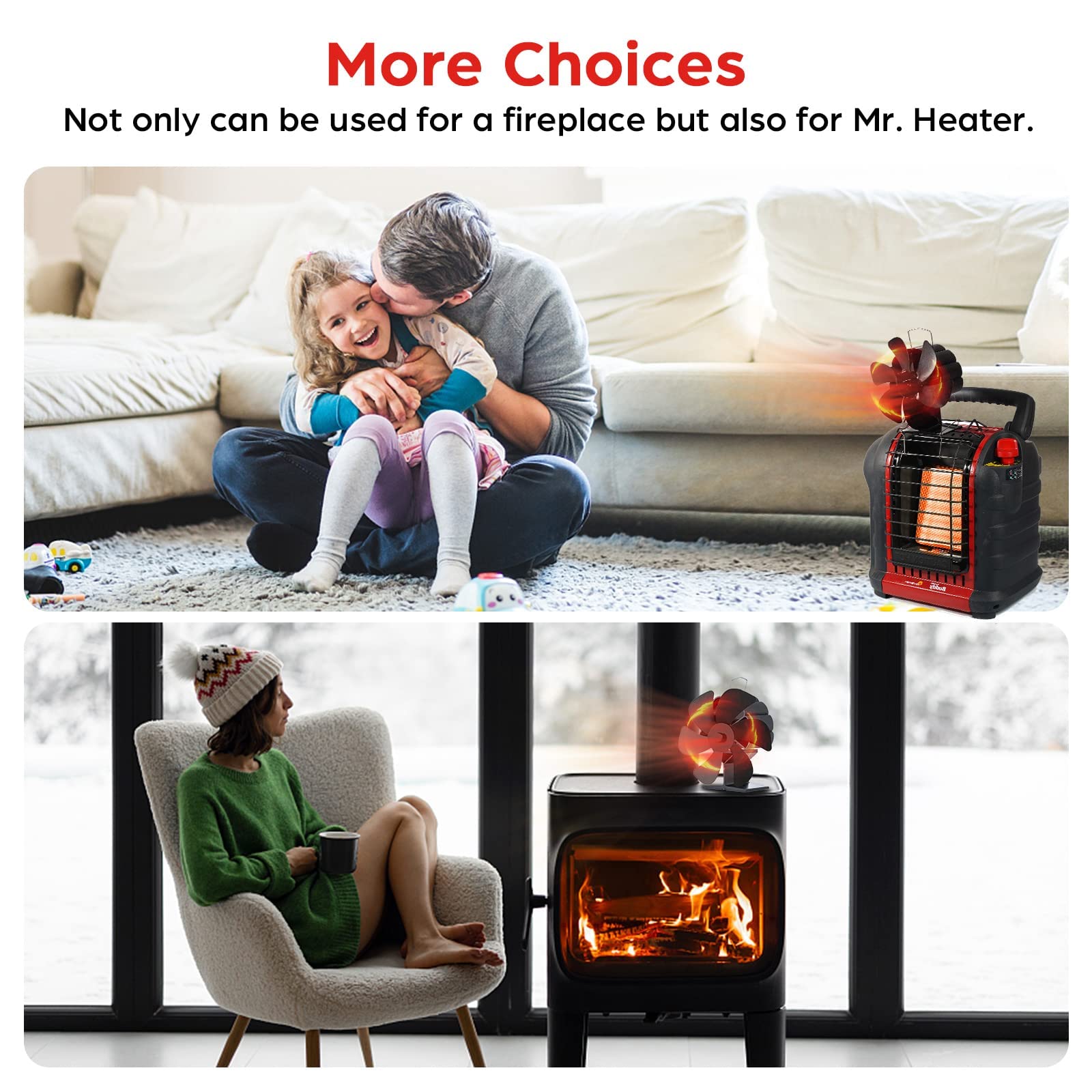 Amazon.com: JossaColar Wood Stove Fan for Buddy Heater, Heat Powered Fireplace  Fan Thermoelectric Thermal Fan Eco Fans with Bracket Fixed on Propane Space  Heater/Mr. heater, Camping Outdoor/Indoor Use : Home u0026 Kitchen