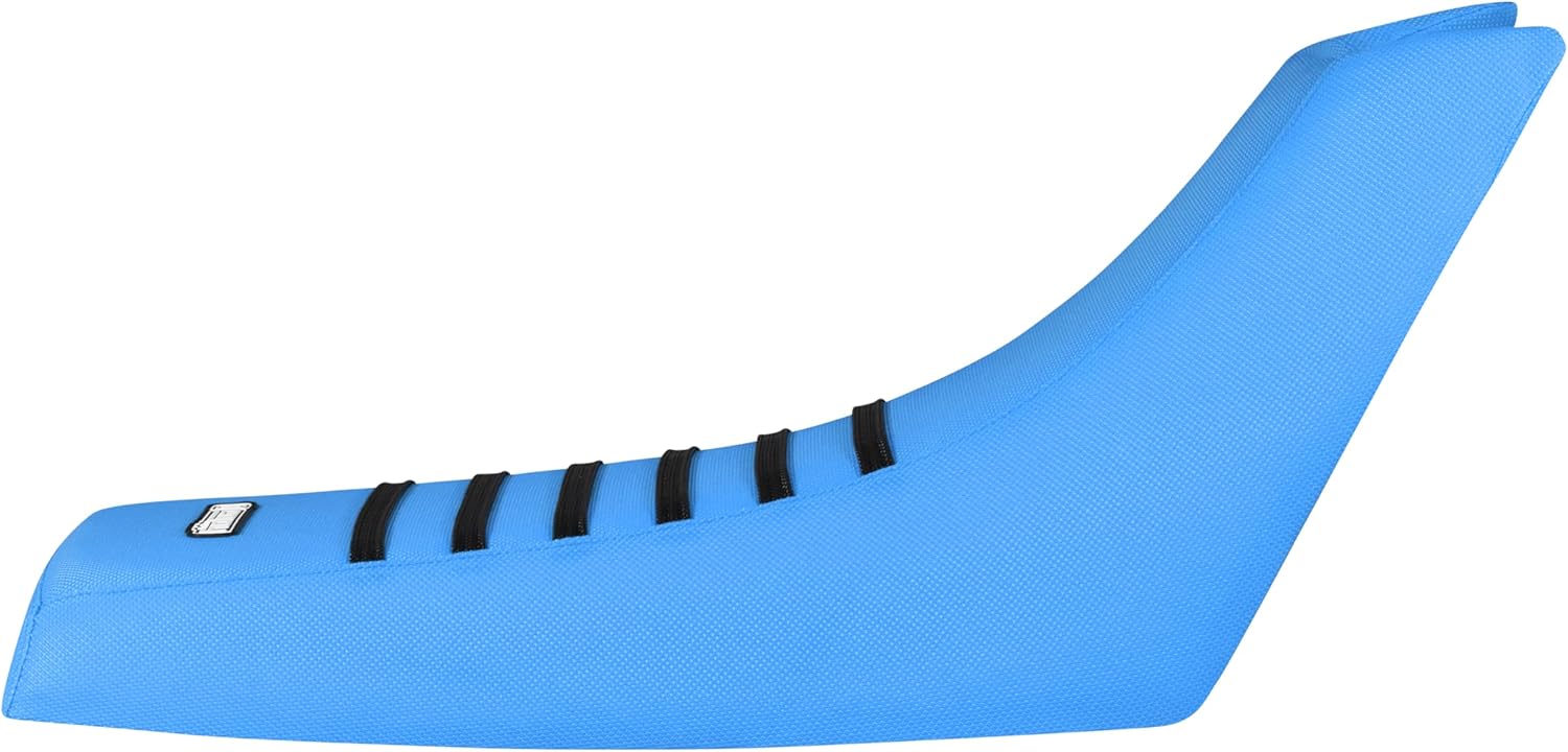 Enjoy Mfg Seat Cover - Compatible with Yamaha 1986-2004 Warrior Quad ATV - Black Ribs - #111 (All Light Blue with Black Ribs)
