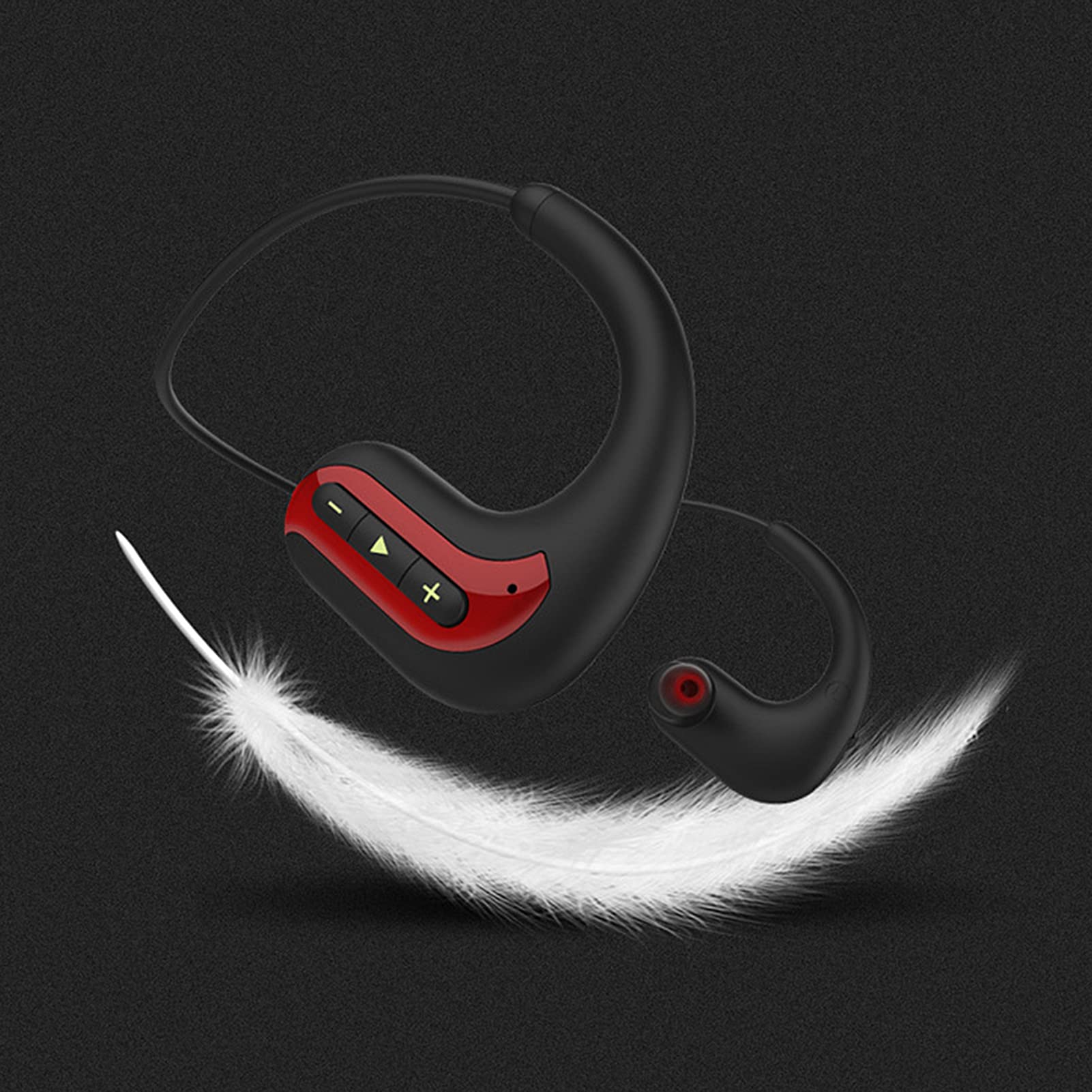 Ulepszony Wodoodporny Sportowy Zestaw Słuchawkowy IPX8 S1200 Pływanie Tylne Wiszące Słuchawki Bluetooth z Pamięcią 8G do Uprawiania Sportu, Wielofunkcyjne Bezprzewodowe Słuchawki (Czerwony)