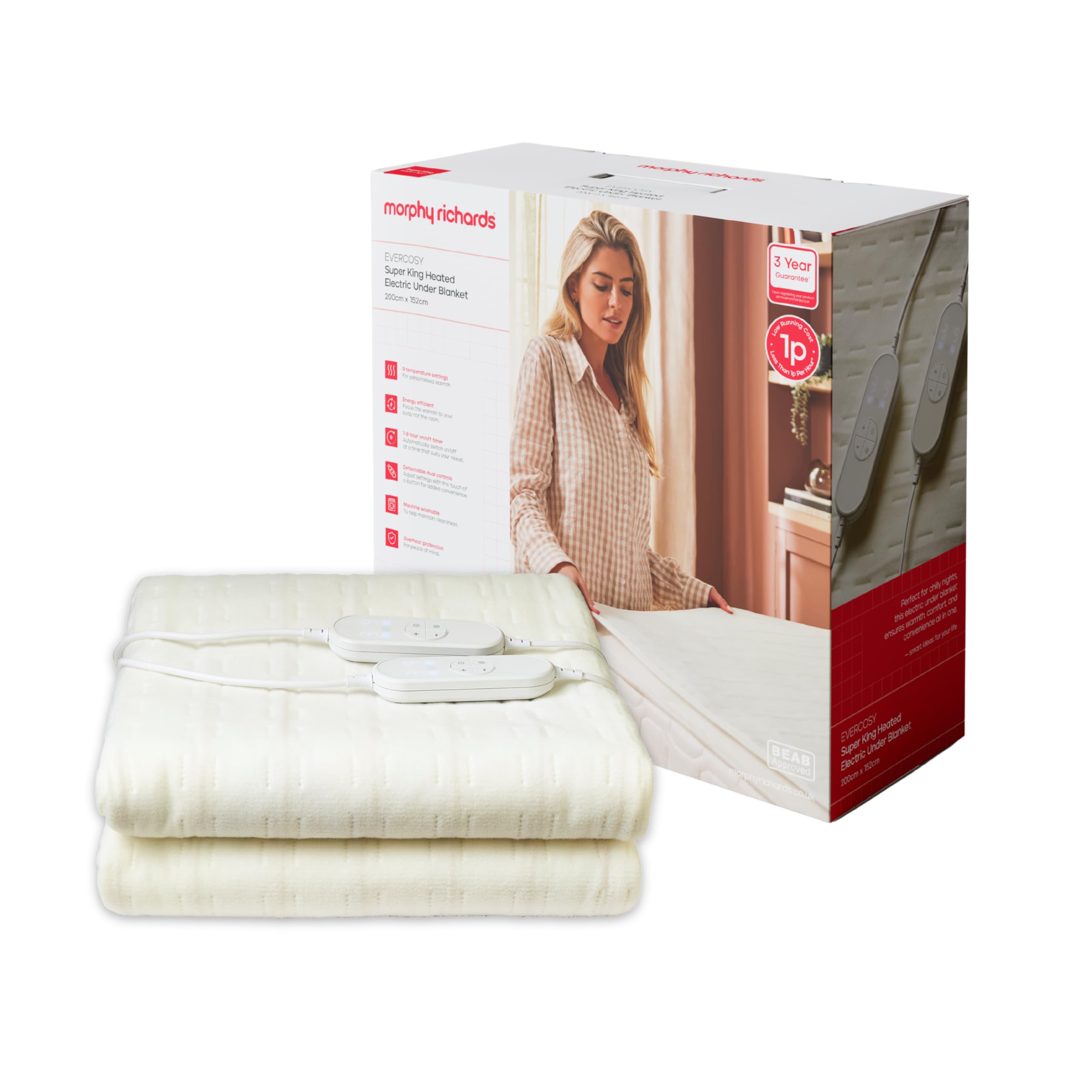 Morphy Richards Evercosy Super King Heated Electric Under Blanket from B&Q