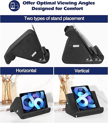 Miniatura 2 de MoKo Soporte de almohada para tableta, soporte suave para tableta, con múltiples ángulos de visión y bolsillo de almacenamiento, compatible con iPad