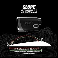 Vista 5 de Blue Tees Golf - Serie 3 Max con telémetro láser con interruptor de pendiente - Rango de 900 yardas, medición de pendiente, tira magnética, pantalla