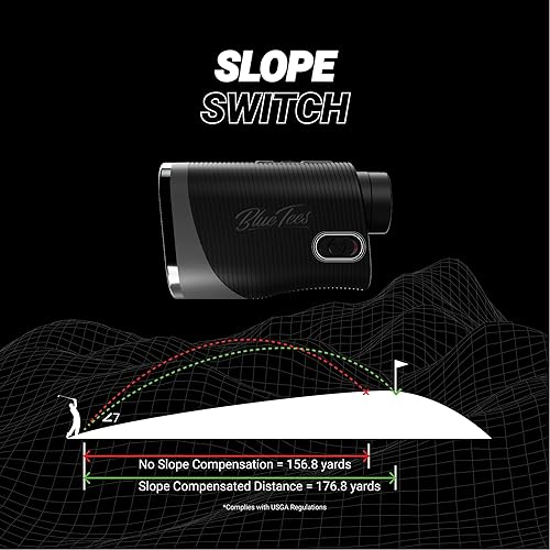 Miniatura 4 de Blue Tees Golf - Serie 3 Max con telémetro láser con interruptor de pendiente - Rango de 900 yardas, medición de pendiente, tira magnética, pantalla