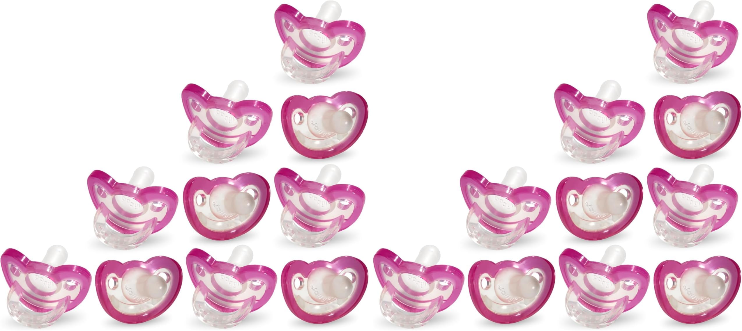 RaZbaby JollyPop Baby Pacifier Plus, 3m+, Pink, Double Pack (Pack of 2)