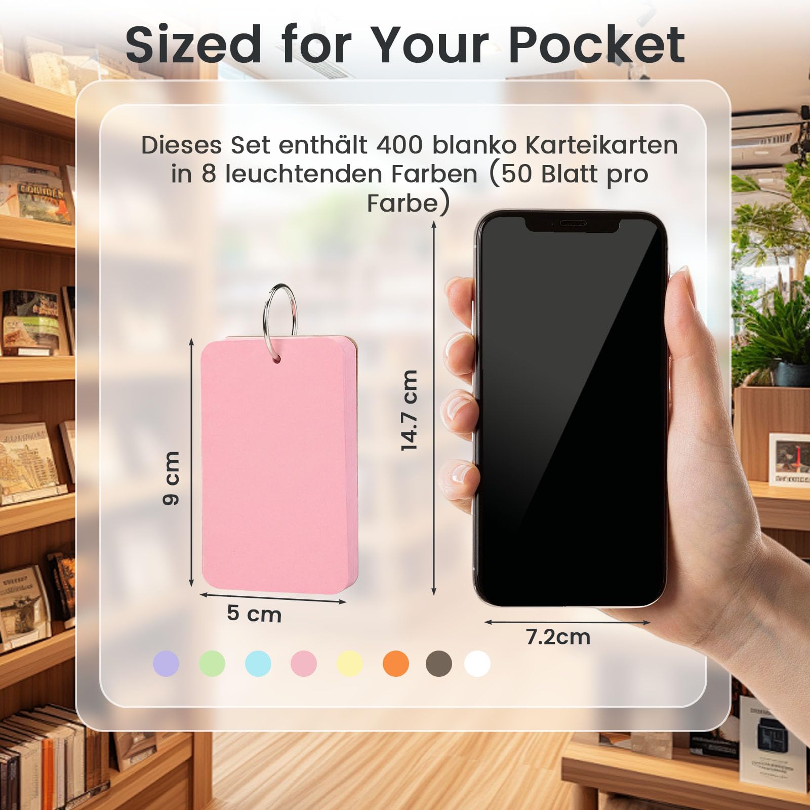 Koogel 8 szt. Fiszki z krową, 400 szt., mini kolorowe karty do nauki słownictwa, nauki w podróży