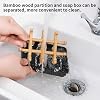 Jaboneras de bambú para ducha con drenaje, portajabón de madera para baño, bandeja fácil de limpiar, duradera y con almohadillas antideslizantes (Negro, cuadrado, individual) 7