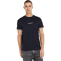 Tommy Hilfiger T-Shirt Uomo Maniche Corte Tipped Tee Scollo Rotondo