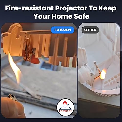 Miniatura 3 de Mini proyector compatible con 4k, Wifi, Bluetooth y 180 grados de roación de altavoz integrado se conecta al teléfono iPhoneAndroidTV Stick,