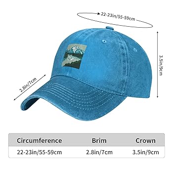 ◆AAKAM◆ Washed Cotton Ball Cap Blue Jackson Hole Valley and Peaks in Grand Teton National Park
