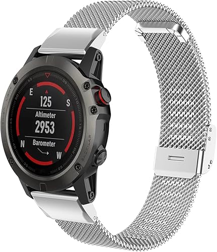 Correa de metal compatible con Garmin Fenix 7XFenix 6XFenix 5XTACTIX 7EnduroFenix3 HR Correa de repuesto tejida de acero inoxidable