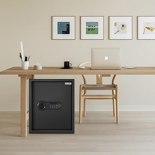 Miniatura 9 de HSGCJS Caja fuerte grande de huellas dactilares 1.93 pies cúbicos, caja de seguridad biométrica de huellas dactilares para el hogar con teclado