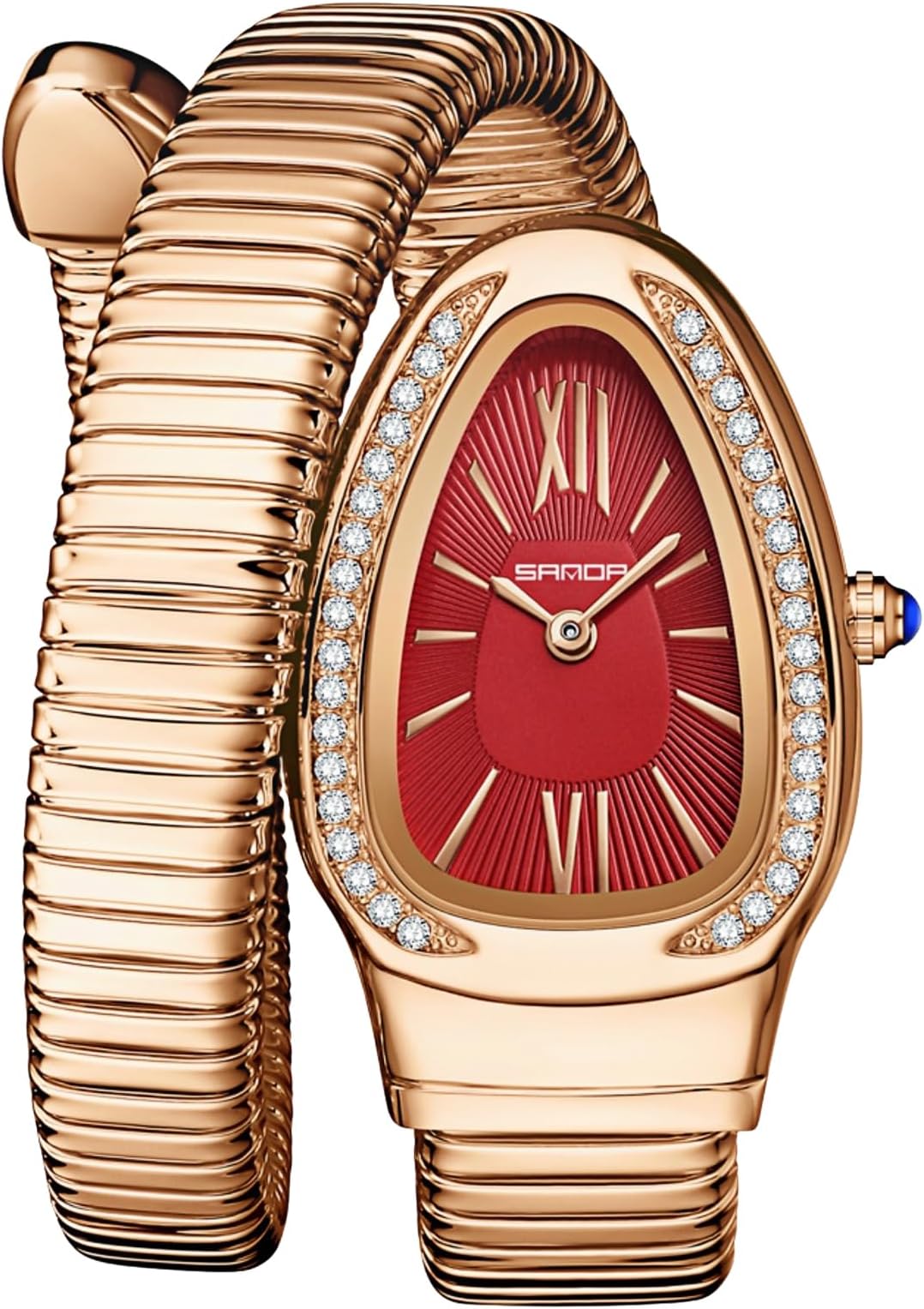 Snake Bracelet Watch for Women, Elegant Bangle Wrist Watch with Flexible Wrap Strap Design, Fashion Jewelry Style Quartz Watch, Adjustable Cuff Watch for Dress & Gift