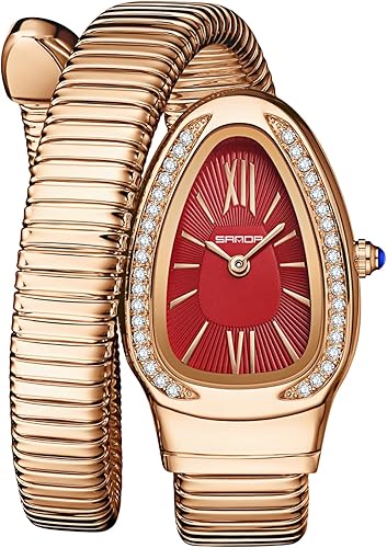 Miniatura 10 de Gosasa Elegante reloj de pulsera con forma de serpiente para mujer, diseño único, bobina de serpiente, vestido elegante, pulsera de diamantes, reloj