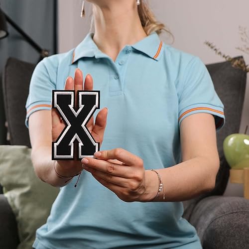 Miniatura 25 de Parches de letras termo-adhesivas de alta calidad – Lindas letras para ropa – Parche universitario para ropa – Letras bordadas de 4 1/2 parches