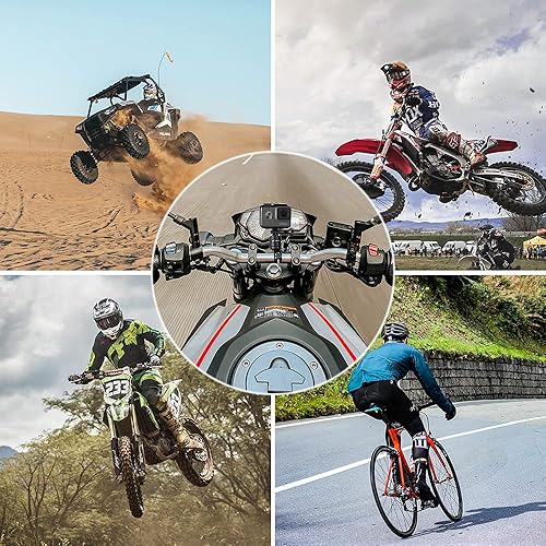 Vista 13 de HSU Soporte de manillar de bicicleta para GoPro Hero 13/12/11/10/9/8/7/6/5/4 AKASO Campark Osmo Action 3/4 y otras cámaras de acción, soporte Rojo