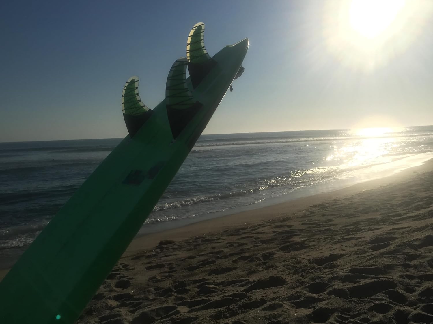 G5 Fiberglass Surfboard Fin Carbion Fiber for Enhanced Control & Stability - Compatible with FCS Or FSC2 M5 Rainbow Green Red Toolless (FCS2+Green)