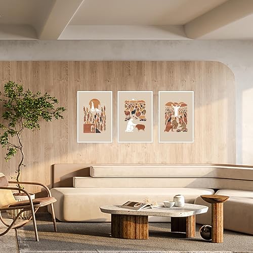 Miniatura 6 de FBKDVC Juego de 3 lienzos cristianos para pared, decoración de pared de pastor de Jesús, historias bíblicas, póster bohemio, escuela dominical,