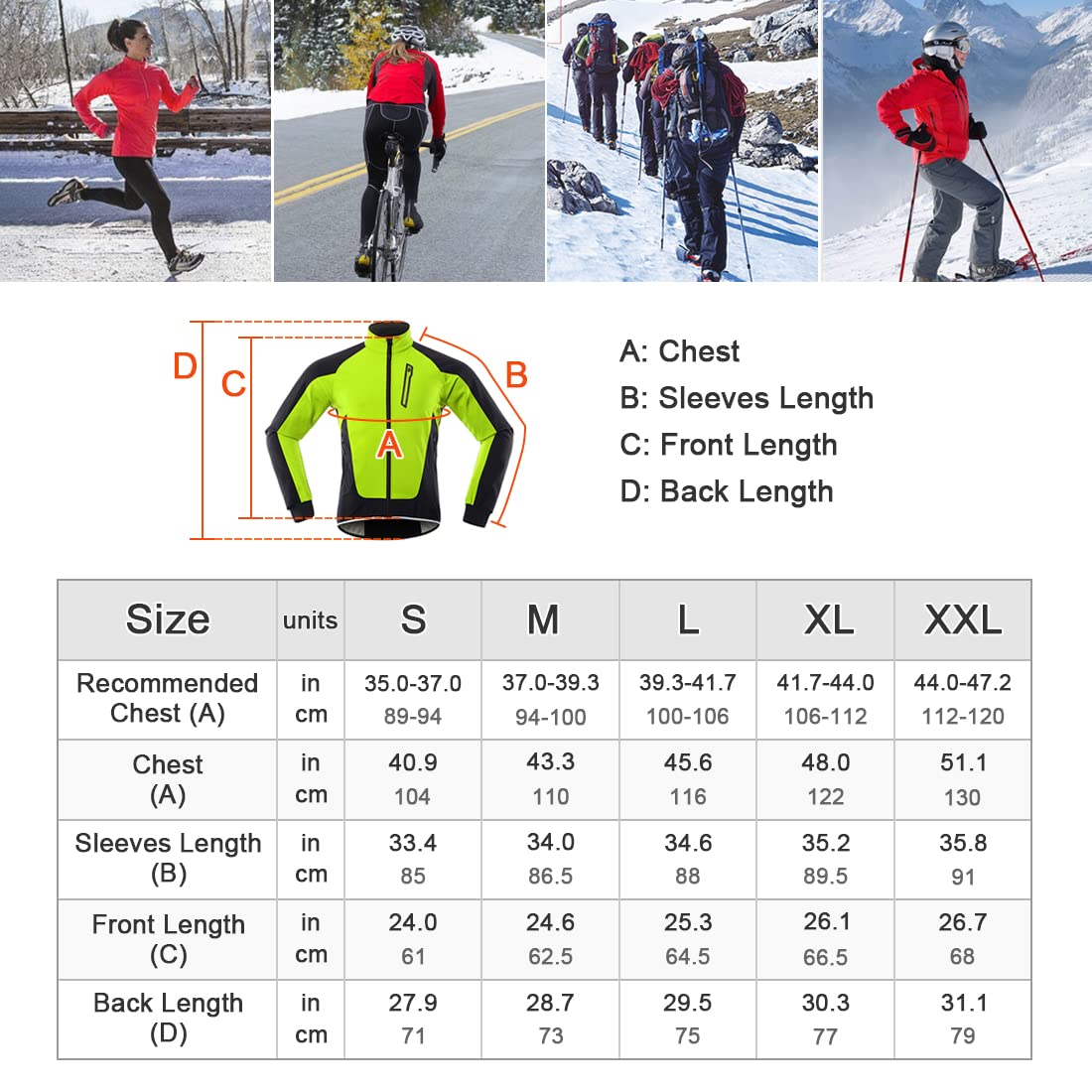 ENPAP Chaqueta de Ciclismo Mujer Invierno Térmica Softshell Chamarra Bicicleta Mujer Reflectante Chamarra Deportivo MTB Impermeable Chaqueta para Correr a Prueba de Viento