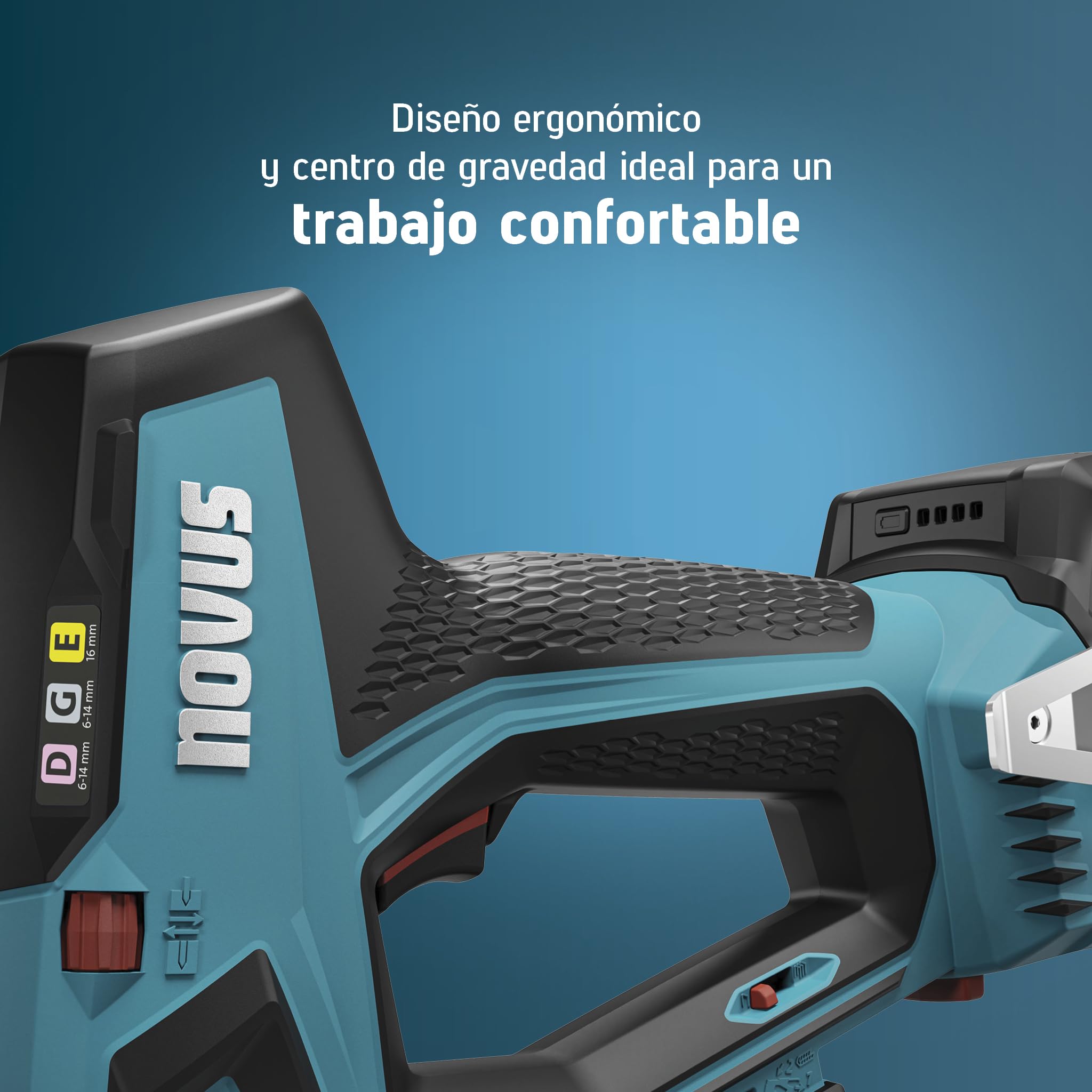 NOVUS TOOLS Juego de grapadora de batería J-551 con 9.800 grapas, para grapas de alambre plano de 6-14 mm y clavos de 16 mm, compatible con batería CAS de iones de litio de 18 V, sin batería