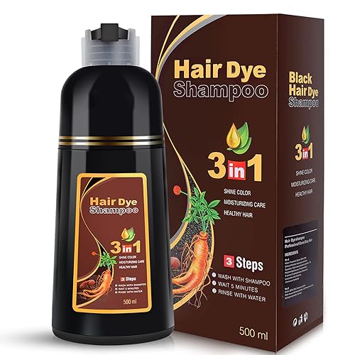 MEIDU - Champú de tinte para cabello castaño para cobertura de cabello gris, champú de tinte de cabello a base de hierbas, champú 3 en 1 para