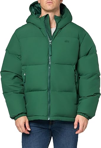 Lacoste Chaqueta corta acolchada impermeable para hombre