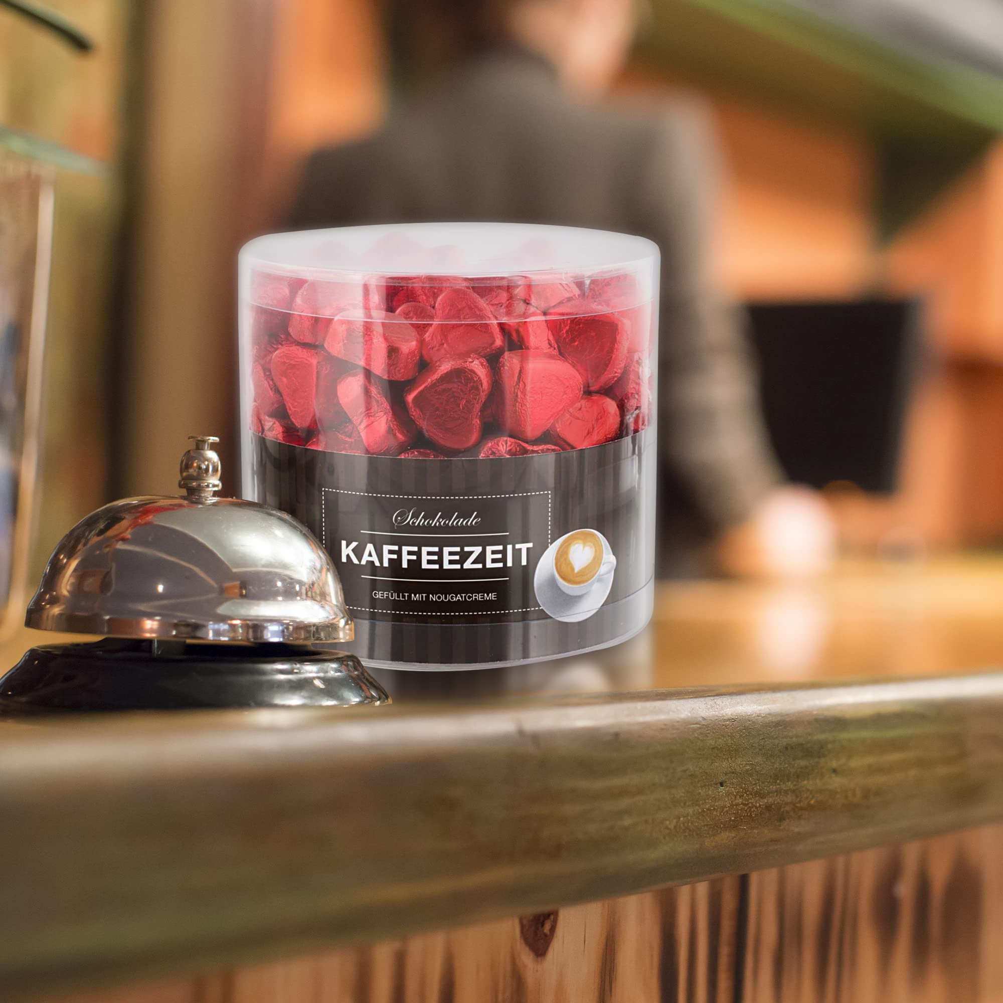 Günthart 150 Stück rote Schokoladen Herzen mit Nougatfüllung Nougatcreme Kaffeezeit Schokoladenherzen rot San Marino, Give away rote Herzen aus Schokolade Kaffeezeit (1,2 kg)