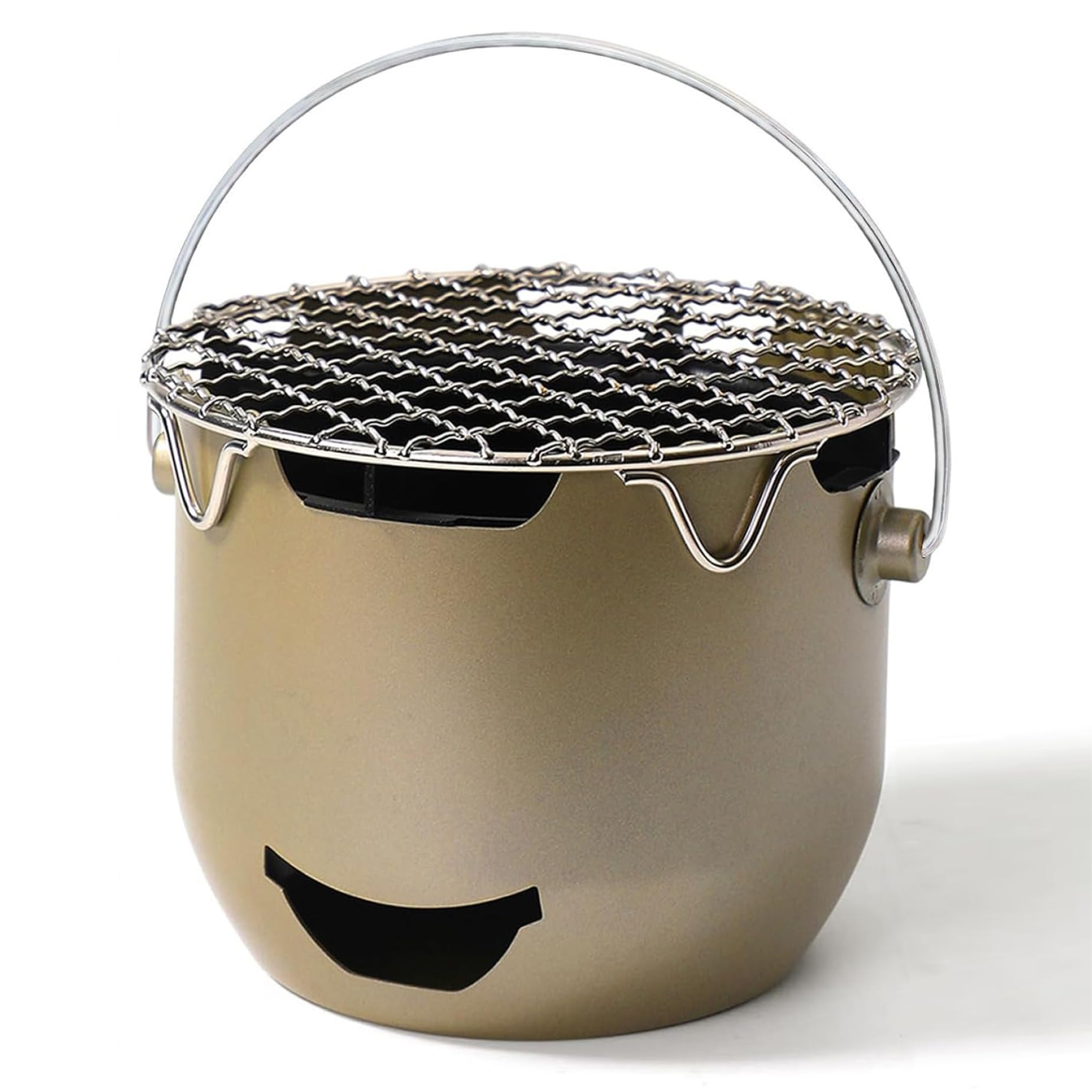 Poêle à charbon de table en acier inoxydable élégant et durable pour camping