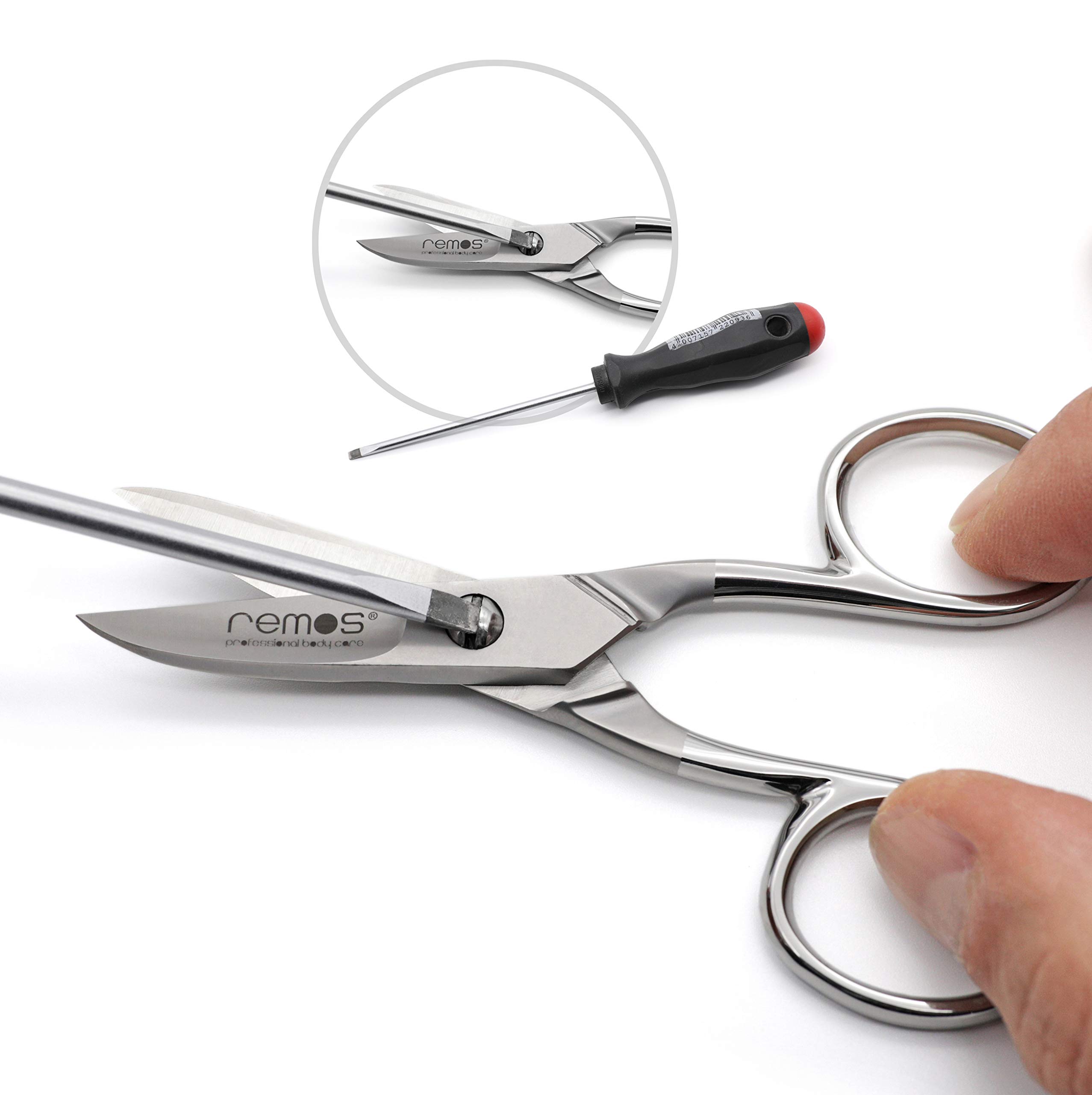 Remos Ciseaux à ongles en acier inoxydable denté coupe les ongles forts et les ongles d'orteil