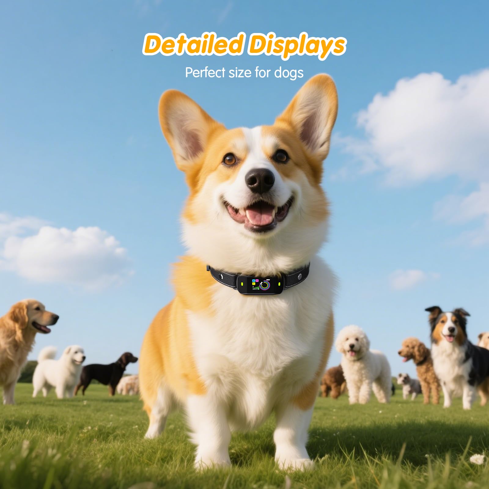 Collar Antiladridos para Perros, Modo de Sonido/Vibración/Vibración Fuerte, 1-5 Niveles de Sensibilidad, Resistencia al Agua IP67, Collar Antiladridos para Perros Pequeños, Medianos y Grandes