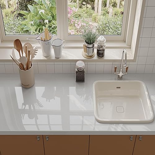 TANONE Papel tapiz blanco de 35.4 x 118 pulgadas, papel de contacto blanco brillante para despegar y pegar, autoadhesivo, extraíble, con purpurina