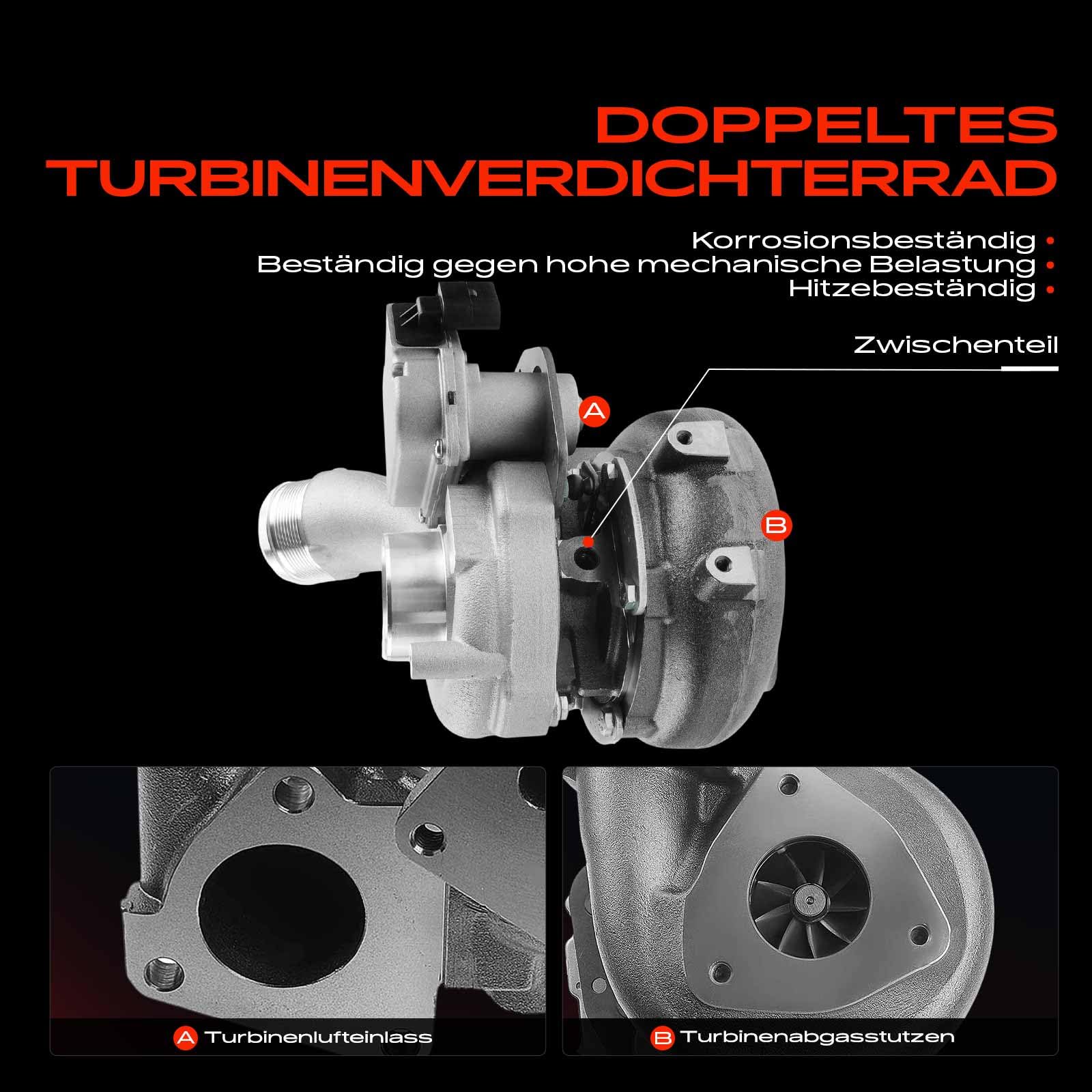 Frankberg Turbolader Kompatibel mit A4 8EC 8ED B7 3.0 TDI q.u.a.t.t.r.o 2004-2008 A6 4F2 4F5 C6 3.0 TDI q.u.a.t.t.r.o 2004-2011 A8 4E2 4E8 3.0 TDI q.u.a.t.t.r.o 2003-2010